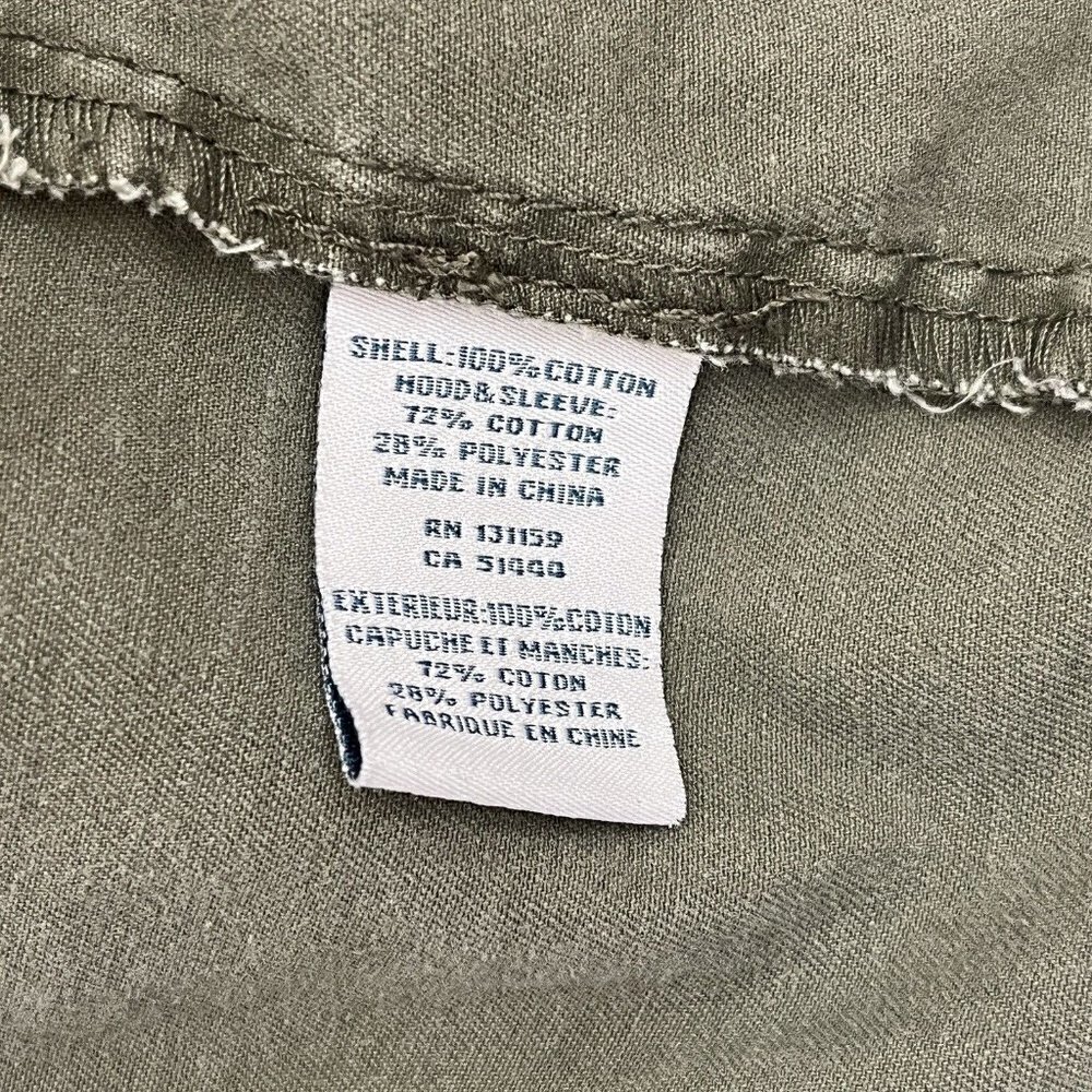 Womens Military Utility Jacket Sweatshirt Medium Olive Army Green 90s Grunge - Picture 16 of 16